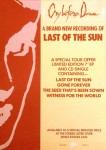 Store promotional flyer for ''Last Of The Sun''