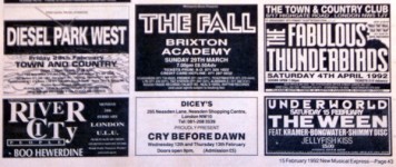 NME ad for the '92 gigs (& River City People!)