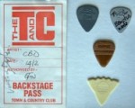 Signed Backstage Pass and plectrums from the Town & Country Club gig (left & below)