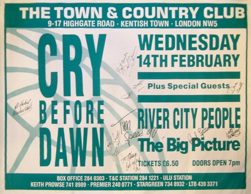 76x100cm venue flyer signed by CBD & River City People
